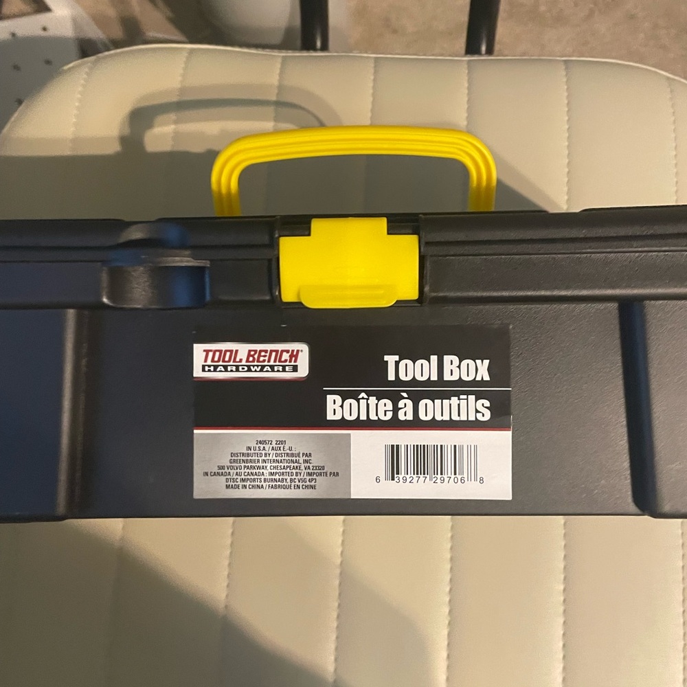 black and yellow tool box